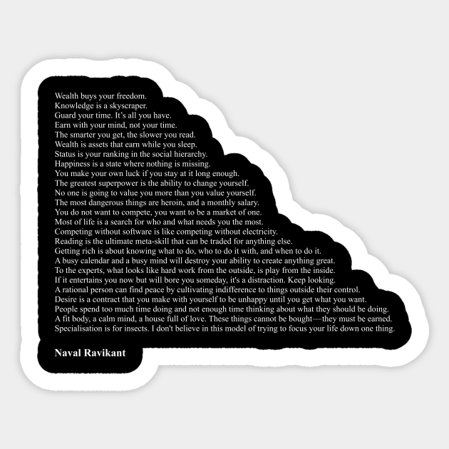 Naval Ravikant Quotes Sticker by qqqueiru